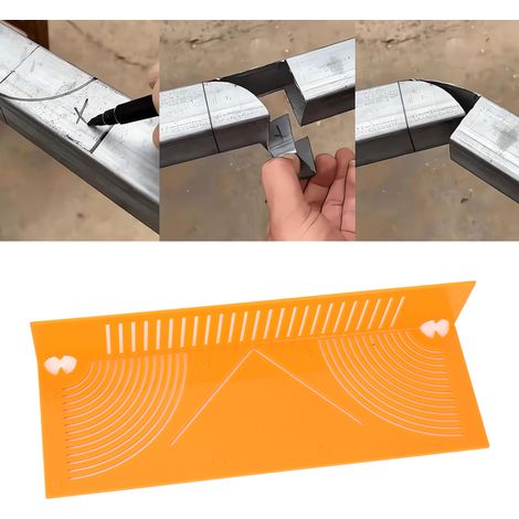 Règle pliante pour tube carré, règle de marquage d'angle à 90 degrés en acier carré pliable, outil de marquage multifonctionnel pour tubes carrés à angle droit (1/5)