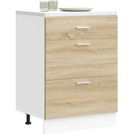 vidaXL Mueble bajo de cocina "Lyon" de roble Sonoma de madera de ingeniería (1/5)