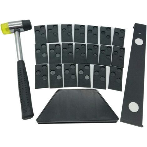 ALLIANDISKit d'installation pour installation de sol stratifié en bois avec cale à frapper, outil d’emboitage, maillet et 20 entretoises (1/5)