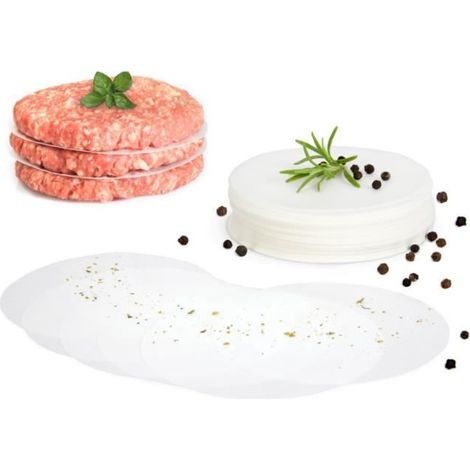Lot de 500 feuilles de papier antiadhésive pour presse à steak haché - ∅ 11 cm - idéal pour cuisiner des steak haché