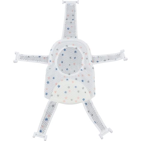 Siège de bain universel réglable pour bébé, avec filet respirant antidérapant et appui-tête doux, idéal pour nourrissons. (1/5)