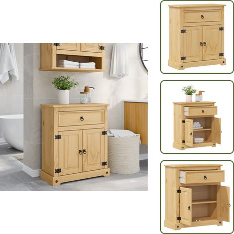 Armoire de salle de bain Corona 70x33x80 cm bois de pin massif - Armoire De Salle De Bain - Meuble Salle De Bain - Rangement Salle De Bain - Commode Salle De Bain - Meubles De Salle De Bain