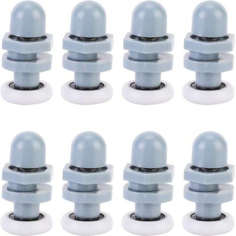 8pcs Durable Plastic Shower Door Runners Sliding Track Roller Bathroom Glass For Replacement Parts(20mm) (1/5)