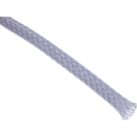 Gaine Tressée 5mm RS PRO, Gris en PET, 5m ( Prix pour sachet de 5 Mètres )