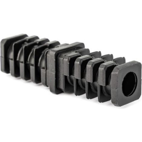 Raccord droit pour tube carré en acier en 30x30x2mm - Hauteur 30mm Longueur 103mm - Nylon noir - DECO FER FORGE