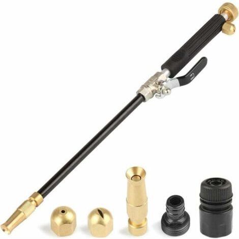 PA Aiperq Nettoyeur haute pression Jet, buse de tuyau haute pression, lance de laveuse à pression, extrémité de tuyau d'arrosage extensible, pulvérisateur de nettoyage de vitres (Réglable + n (1/4)