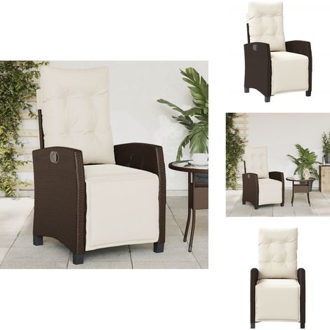 Chaise inclinable de jardin repose-pied marron résine tressée - Chaises De Jardin - Chaises Inclinables - Fauteuil De Jardin - Chaise Patio - Mobilier De Jardin (1/5)