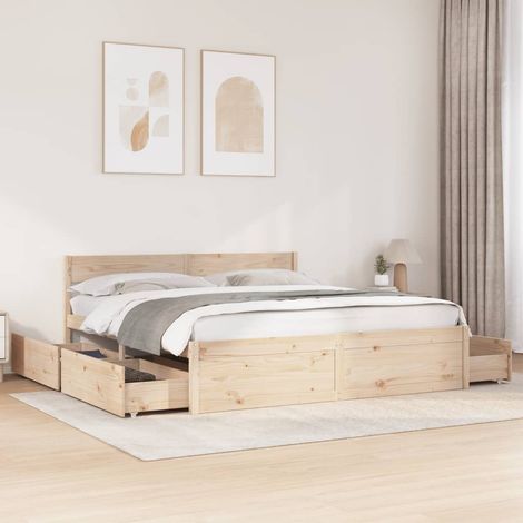 vidaXL Letto senza Materasso 200x200 cm in Legno Massello di Pino