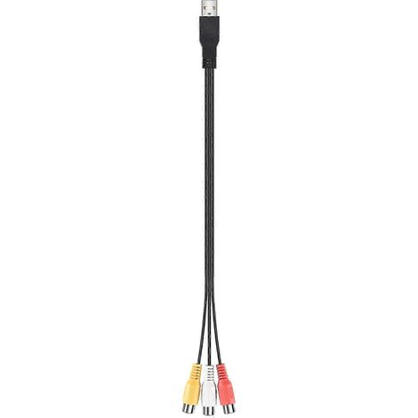 Adaptateur USB mâle vers 3 RCA femelles (1 pièce) - Convertisseur audio/vidéo - Câble A/V USB vers RCA compatible avec H LXWHBYV (1/4)
