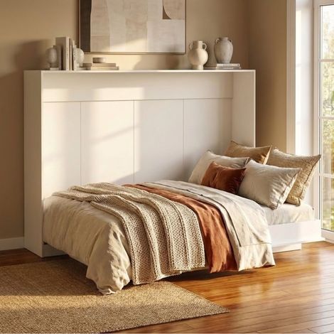 Cama abatible horizontal blanca 135x200cm