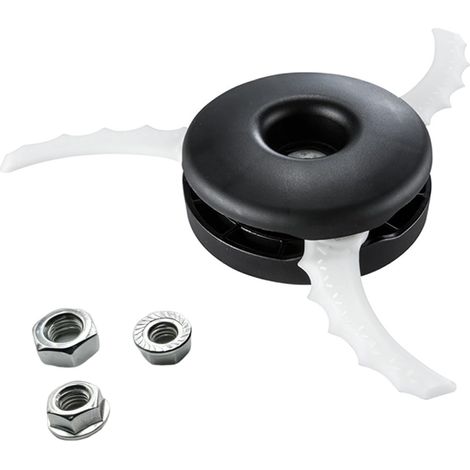 Tête de coupe en plastique 198383-1 + lame de rechange 198426-9 pour tondeuse Makita M8 M10, accessoires de débroussailleuse, 3 lames mobiles en plastique, 3 écrous (1/5)