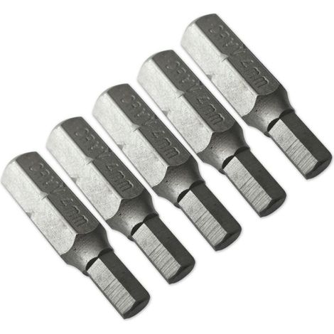 Juego de 5 puntas cortas de destornillador de 25 mm para destornilladores - accionamiento hexagonal de 4 mm (1/2)