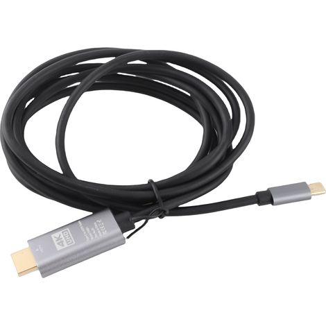 Câble USB-C vers HD, compatible 4K 30 Hz, Plug and Play, pour TV et moniteur, noir/gris (1/4)