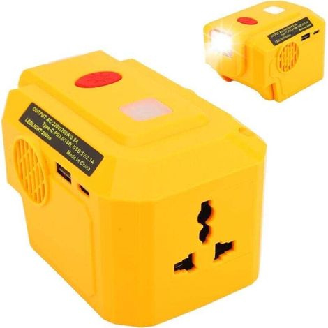 Onduleur portable 200 W pour batteries lithium-ion 18 V – Interface PD 3.0 et USB-C, haute efficacité, sortie 220 V (1/4)