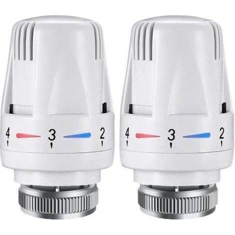 Lot de 2 têtes de radiateur thermostatiques M30 x 1,5 – têtes de remplacement compatibles pour radiateurs de maison et de bureau (1/5)