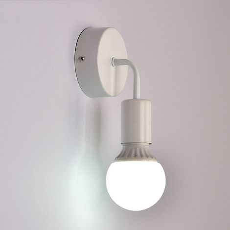 Aplique de Pared Industrial Vintage de Metal Hierro Forjado Lámpara de Pared E27 Sin Bombilla (1x Blanca) (1/5)