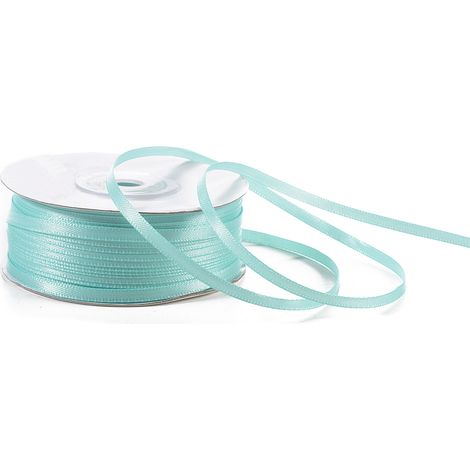 Ruban double satin bleu tiffany, 3 mm x 100 m