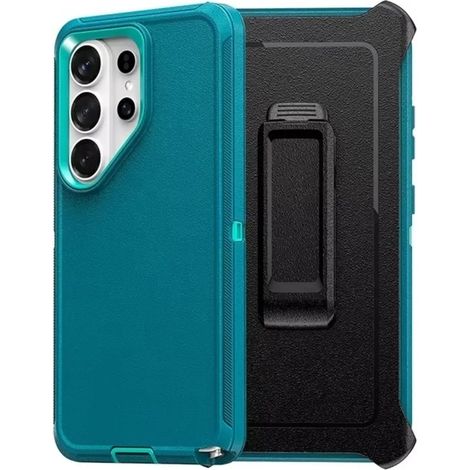 (Vert, Galaxy S26+) Étui de protection robuste avec clip ceinture, matériau PC+TPU antichoc.