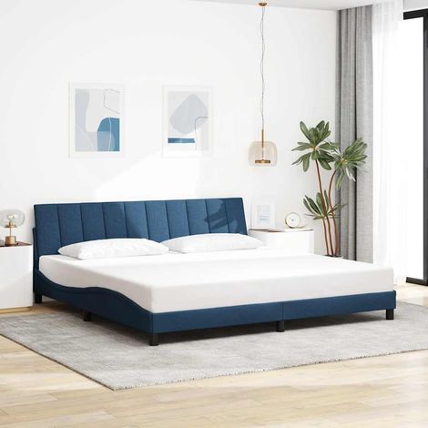 Estructura de cama sin colchón Hanko tela azul 200x200 cm vidaXL (1/5)