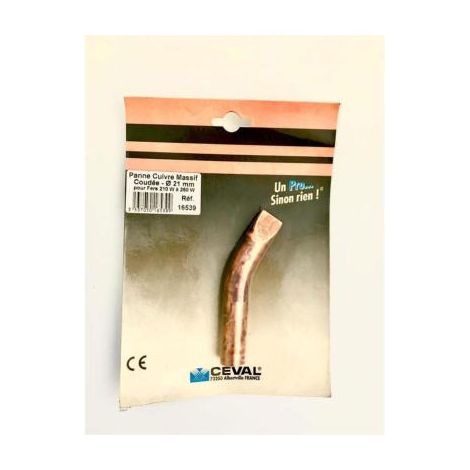 Panne cuivre massif coudée 21mm (1/2)