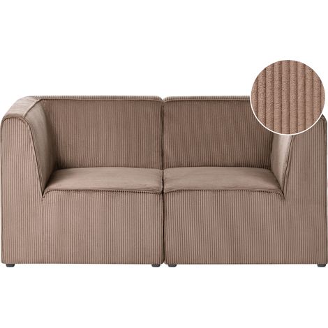 Sofá modular moderno 2 plazas de pana dos piezas esquineras seccionales beige arena Lemvig
