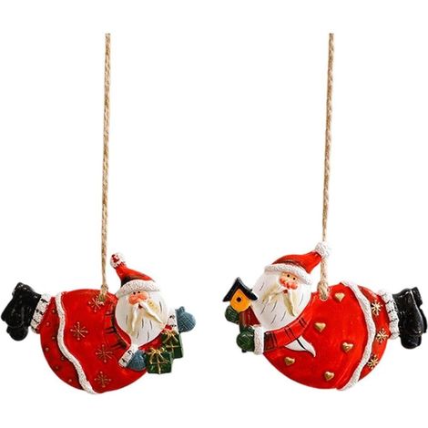 2 Weihnachtsbaumschmuckstücke – Christbaumkugeln – Hängende Dekorationen für drinnen – Winterliche Partyartikel für drinnen – Weihnachtsdekorationen