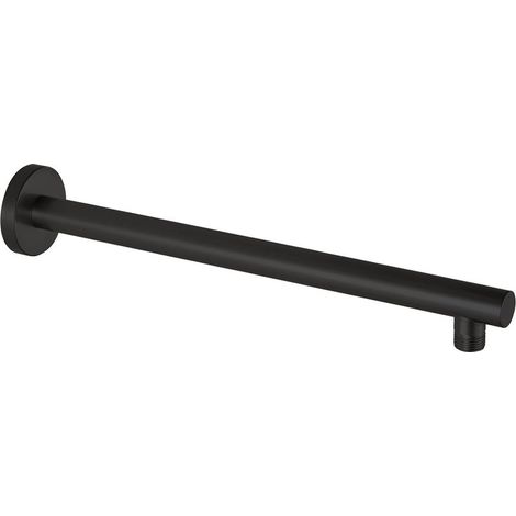 Bras de douche rond, noir, 5,25,240cm, acier inoxydable, bras de douche mural, tige d'extension dissimulée. (1/5)