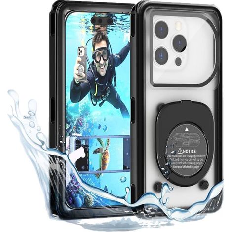 Funda impermeable para teléfono, Funda de buceo IPX8, Apta para todos los teléfonos móviles con pantalla de hasta 7 pulgadas en todo el mundo (1/5)