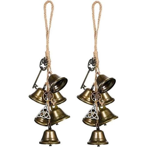 Set of 2 Hanging Witch Bells on the Door - Retro Wind (1/5)