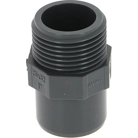 Girpi – Raccord PVC pression mâle-femelle 32-25 – Filetage 1" (26x34) – Ø D1 25mm – Ø D2 32mm – Norme EN 1452-3