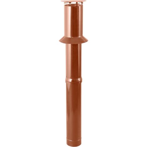 TEN – Terminal vertical télescopique brun Ø 80/125 mm – Conduit de fumée concentrique pour poêles à pellets – Installation DTA 14/13-1940 (1/3)