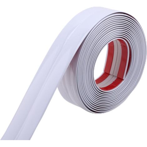 Profilé mural blanc brillant multi-usages, cornière et joint d'étanchéité pour bords de table, cadres de porte et plinthes, 5 m x 2 cm