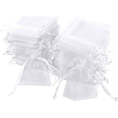 Set of 100 white organza bags, 7 x 9 cm, organza gift bags, jewelry pouches, wedding favor bags, lavender sachets, wedding favors (1/5)