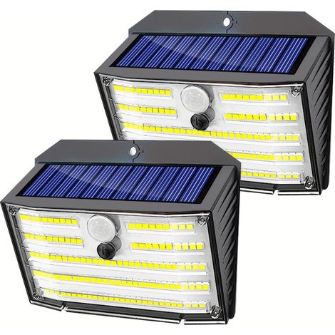 Lot de 2 lampes solaires à détecteur de mouvement, 3 modes d'éclairage, étanches, pour jardin extérieur (1/5)