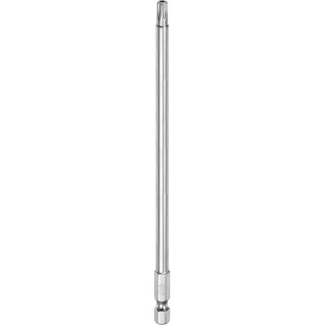 T27 Embout de Sécurité Torx 1/4" Hexagonal 6" Longueur Acier S2 Magnétique Résistant aux Manipulations Étoile Embouts de Tournevis Torx avec Trou pour Embouts de Perceuse (1/5)