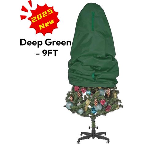 Sac De Rangement Pour Sapin De Noël - 210D Imperméable - Convient Pour Sapins Assemblés Jusqu'à 274 Cm - Usage Multiple - Vert Foncé - 1 Pièce (1/5)