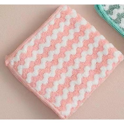 Voorraadkastset van 3 keukendoeken (roze, keukendoek 25x25 cm) (1/4)