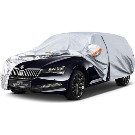 Bâche Voiture Étanche Respirante Compatible avec Superb Combi(2009-2026),6 Couches Housse de Protection Voiture Extérieur,Contre Pluie Soleil Poussière avec Zip et Doublure en Coton. (1/5)