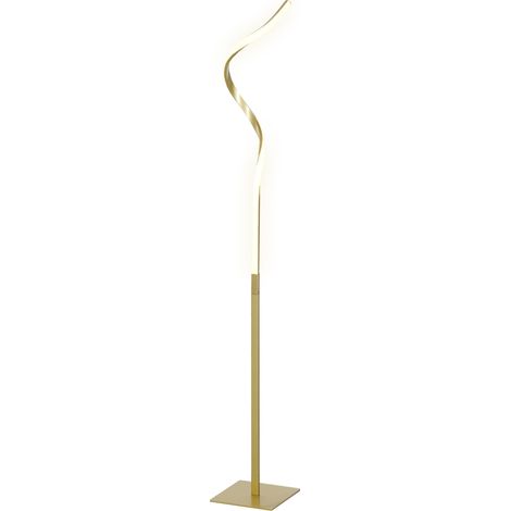HOMCOM Lampada da Terra LED Interruttore a Pedale e 3 Luminosità Regolabili Oro (1/5)