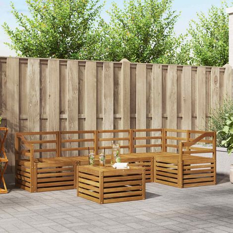 Sofagarnituren 6 pcs Natur Massivholz Akazie (1/5)