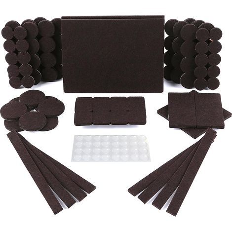 150 Pièces - Patin Feutre - Patin Chaise - Protection Sol Anti-Rayures Adhésif Fort Pour Meubles Maison Bureau Marron 5mm