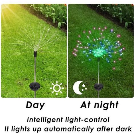 OVAREO Lampe Solaire Extérieur, Lampe Solaire Exterieur Jardin 120 LED,Guirlande Lumineuse Feu d'artifice,8 Mode Lampe Solaire A296 (1/4)