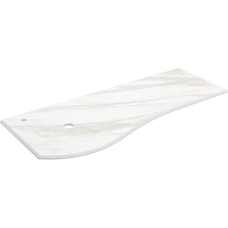 Salgar Waschtischplatten MAM 1200 rechts für Aufsatzbecken WEIßER MARMOR 1210 x 12 x 510 mm (1/4)
