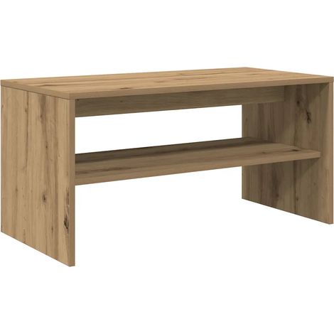 Meuble TV chêne artisanal 80 x 40 x 40 cm doublé fonction rangement salon style moderne en bois d'ingénierie chêne (1/5)