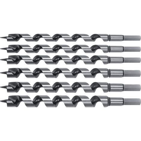 SET 6PZ PUNTE TRAPANO ELICOIDALI PER LEGNO CODOLO ESAGONALE Ø8-16mm 230mm VALEX