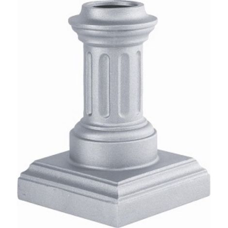 Base avec socle, forme tradition royale - Hauteur 410mm largeur base carré 285mm pour tube Ø100mm - Aluminium - DECO FER FORGE