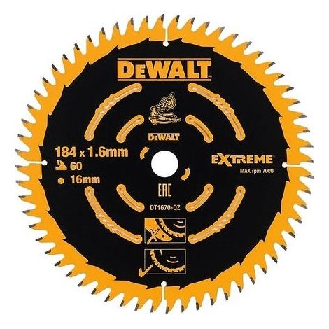 Dewalt – Lame de scie circulaire 190mm – Alésage 30mm – 24 dents – Pour bois dur et panneaux stratifiés – Coupe nette sans éclat