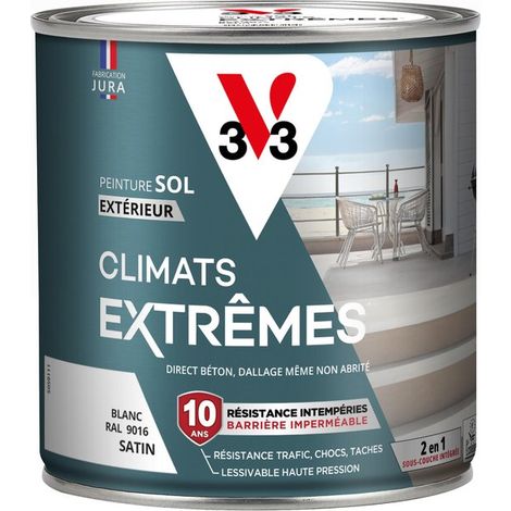Vernice per pavimenti V33 per climi estremi, RAL 9016, bianco satinato, 0,5 l V33 (1/4)