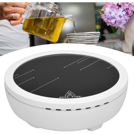 Mini estufa eléctrica, blanca, 500 W [Marca], modelo silencioso, función de calentamiento y mantenimiento del calor para té, café, accesorios de cocina, material ABS, dimensiones 17 x 17 x 5,5 cm, col (1/5)