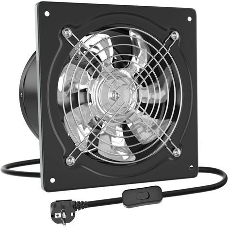 Ventilateur Mural 150mm Extracteur d'air avec Clapet Anti-Retour Matériau Métallique avec EU Plug pour Bureau Grenier Garage Cuisine Salle de Bain (1/4)